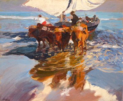 Return of the Fishing, Valencia Beach by Joaquín Sorolla